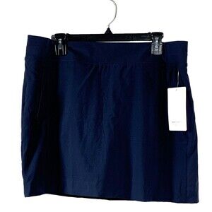ATHLETA Brooklyn Skort 16" Short Skirt Navy Blue Size 16 Stretch NWT